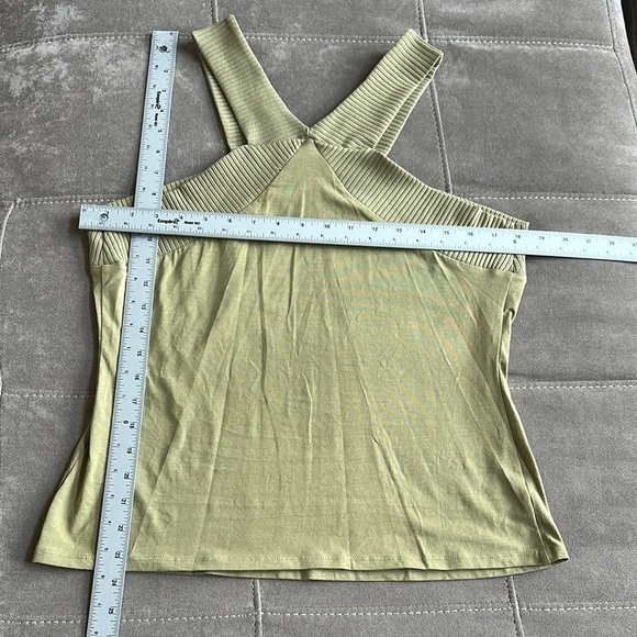 INC International Concepts Asymmetrical Ribbed Green Tank Top - Picture 4 of 6